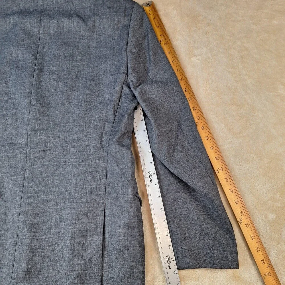 Calvin Klein Suit Jacket Mens 40R Gray Wool Double Vent 2 Button Dress Formal